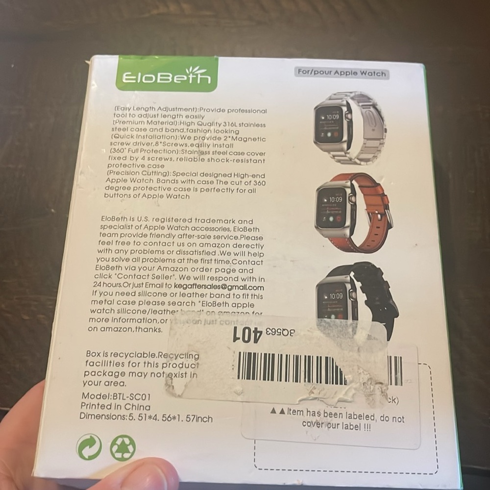 Silver Protective Case with Band for Apple Watch - Picture 2 of 6